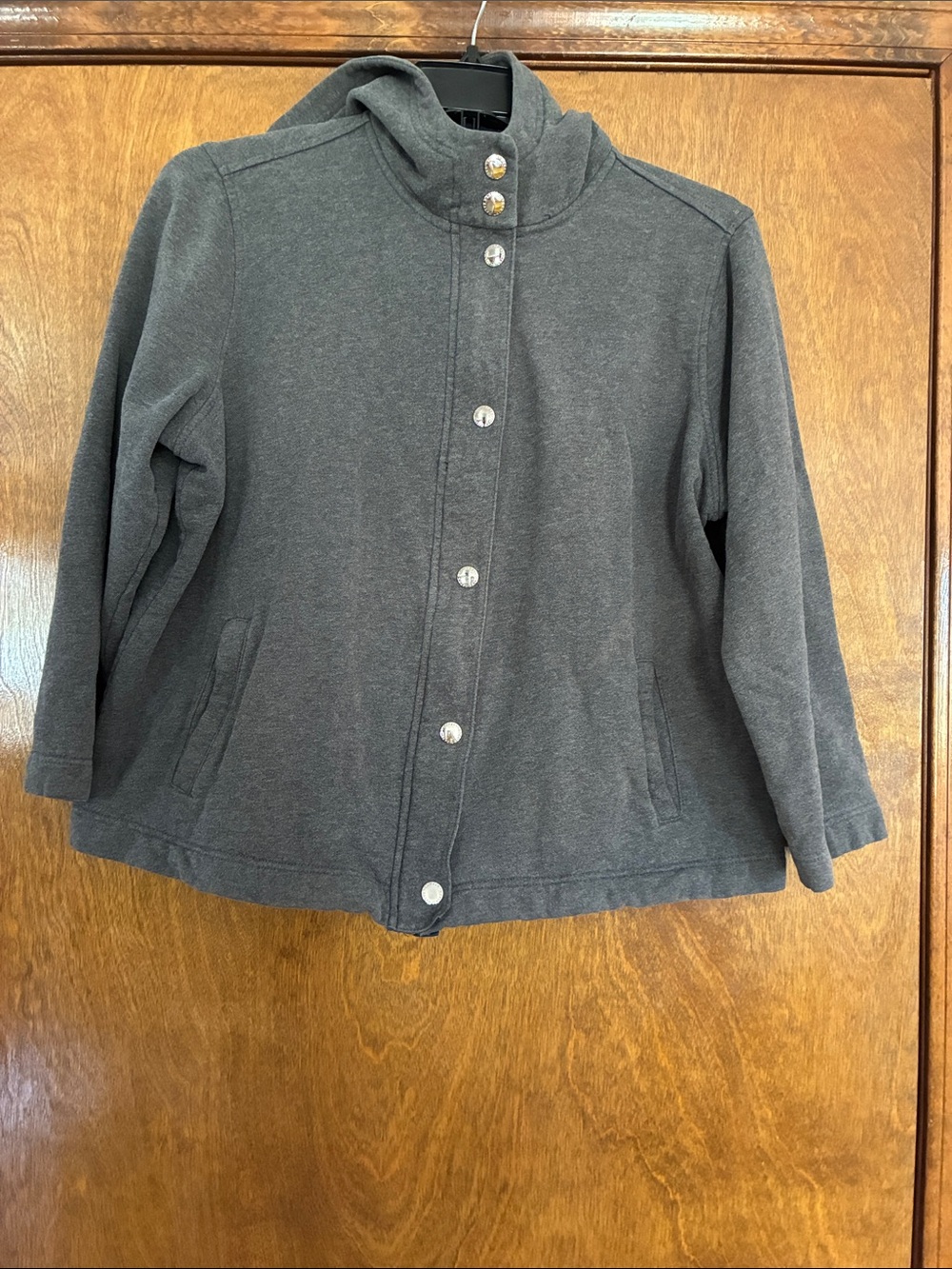 Lauren Ralph Lauren Charcoal Snap-Front & Zipper Utility Jacket Size Size 2X